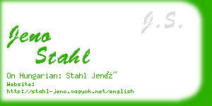 jeno stahl business card